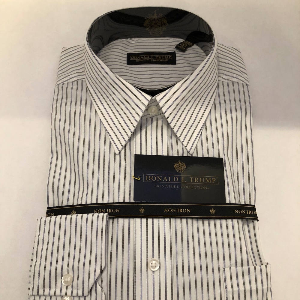 DONALD J. TRUMP SIGNATURE COLLECTION FINE COTTON DRESS SHIRT SIZE 17  34/35